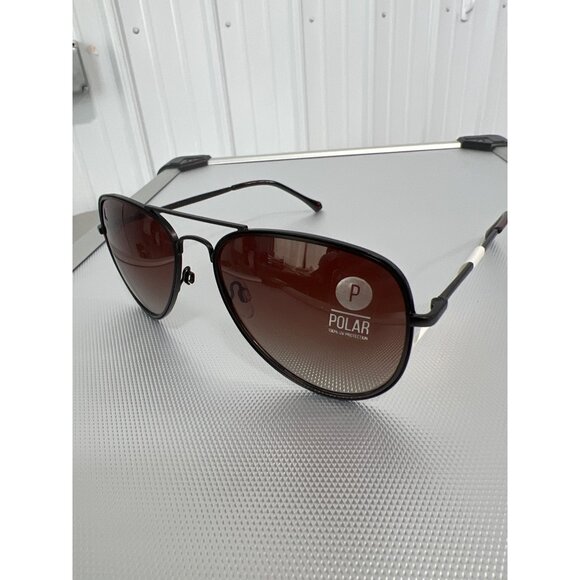 Kreedom Polarized Aviator Sunglasses UV Protection Tortoise Shell Arms Brown NEW - Picture 6 of 6